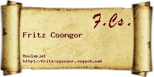 Fritz Csongor névjegykártya